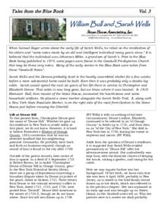 Tales from the Blue Book  Vol. 3 William Bull and Sarah Wells Stone House Association, Inc.
