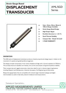 Strain Gauge Displacement Transducer | High Accuracu | AML/SGD