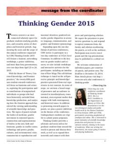 message from the coordinator  Thinking Gender 2015 T