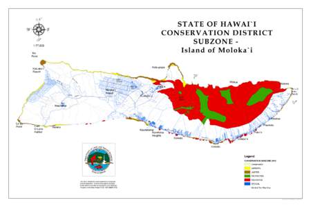 STATE OF HAWAI`I CONSERVATION DISTRICT SUBZONE Island of Moloka`i 1:77,000 `Ilio