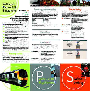 Wellington Region Rail Programme We’re improving the Wellington railway system to provide more reliable