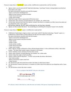 Process to wipe drives in “purchased” copier, printer, multifunction copier/printer, and fax machines[removed].