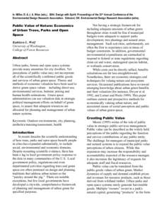 In: Miller, D. & J. A. Wise (eds[removed]Design with Spirit: Proceedings of the 35th Annual Conference of the Environmental Design Research Association. Edmond, OK: Environmental Design Research Association (edra). Publ