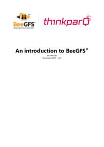 An introduction to BeeGFS® Jan Heichler November 2014 – v1.0 An introduction to BeeGFS