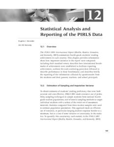 PIRLS Technical Report, Chapter 12, Statistical Analysis and Reporting of the PIRLS Data