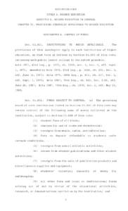 EDUCATION CODE TITLE 3. HIGHER EDUCATION SUBTITLE A. HIGHER EDUCATION IN GENERAL CHAPTER 51. PROVISIONS GENERALLY APPLICABLE TO HIGHER EDUCATION  SUBCHAPTER A. CONTROL OF FUNDS