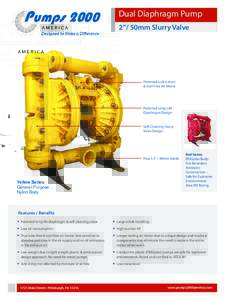 Dual Diaphragm Pump 2” / 50mm Slurry Valve Patented Lubrication & Stall Free Air Motor