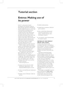 Tutorial section Entrez: Making use of its power