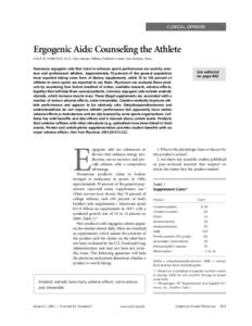 Ergogenic Aids: Counseling the Athlete - American Family Physician