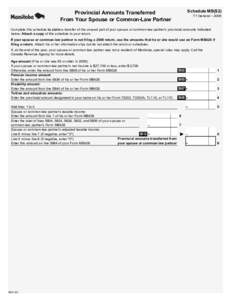 Schedule MB(S2)  Provincial Amounts Transferred From Your Spouse or Common-Law Partner  T1 General – 2006