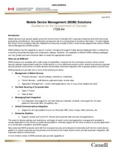 Mobile Device Management (MDM) Solutions