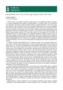 Edmondo Berselli, Canzoni. Storie dell’Italia leggera, Bologna, Il Mulino, 1999, 186 pp. MARIO BARONI Università di Bologna Il libro è diviso in sei capitoli: nel primo l’autore rievoca le “vite parallele” di M