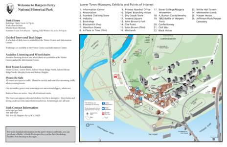 lower town map 2011 for visitor mapguide