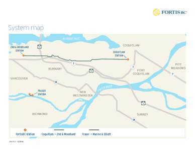 System map BURRARD INLET COQUITLAM 2ND & WOODLAND STATION