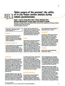 2010 THE AUTHORS. JOURNAL COMPILATION Laparoscopic and Robotic Urology 2010 BJU INTERNATIONAL  MOHS SURGERY OF THE PROSTATE