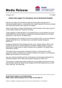 Media Release 29 August, 2011 D11Caltex fuels support for emergency care at Sutherland Hospital