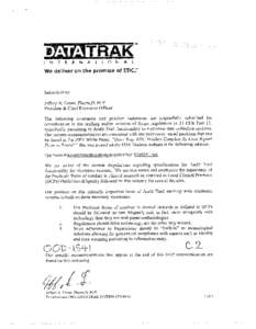 Submitted by: Jeffrey A+ Green, PharrnD, FCP President & Chief Executive Officer The following comments and position statements are respectfully submitted for consideration in the drafting and/or revision of future regul