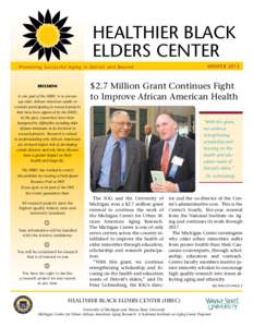 Geography of Michigan / Health promotion / Medical sociology / Aging / Life extension / National Institutes of Health / National Institute on Aging / Gerontology / Health equity / Health / Medicine / Association of Public and Land-Grant Universities