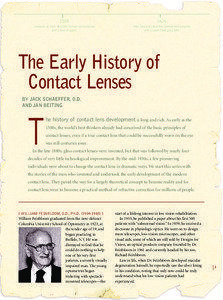 Vision / Optometrists / Contact lenses / Optometry / Orthokeratology / August Müller / Scleral lens / George Jessen / Otto Wichterle / Corrective lenses / Optics / Ophthalmology