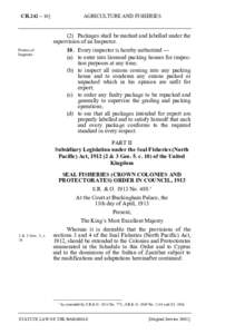 Seal Fisheries (Crown Colonies and Protectorates) Order in Council, 1913