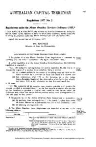 Regulations 1977 No. 2 Regulations under the Motor Omnibus Services Ordinance 1955.* I, I A N M A L C O L M M A C P H E E , t h e Minister of State for Productivity, acting for and on behalf of t h e Minister of State fo