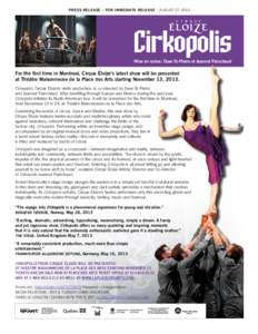 Culture of Quebec / Entertainment / Place des Arts / Circuses / Performing arts / Cirque Éloize
