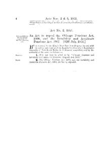 Act No. 2, 1911. An Act to repeal the Old-age Pensions Act, 1900, and the Invalidity and Accidents Pensions Act, [removed]12th July, [removed]B