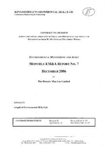 KINGSFORD ENVIRONMENTAL (H.K.) LTD. Consultancy Engineering & Contracting CONTRACT NO. DE[removed]SUPPLY AND INSTALLATION OF ELECTRICAL AND MECHANICAL EQUIPMENT FOR EXPANSION OF SHEK Wu