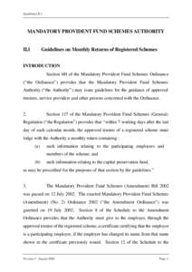 Guidelines II.1  MANDATORY PROVIDENT FUND SCHEMES AUTHORITY II.1