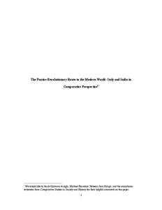 The Passive Revolutionary Route to the Modern World: Italy and India in Comparative Perspective1 1  We would like to thank Giovanni Arrighi, Michael Burawoy, Rebecca Jean Emigh, and the anonymous