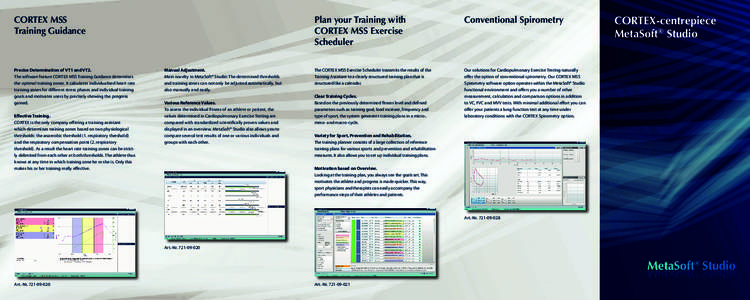 CORTEX MSS Training Guidance Precise Determination of VT1 and VT2. The software feature CORTEX MSS Training Guidance determines the optimal training zones. It calculates individualised heart rate