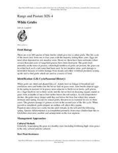 Range and Pasture XIX - White Grubs