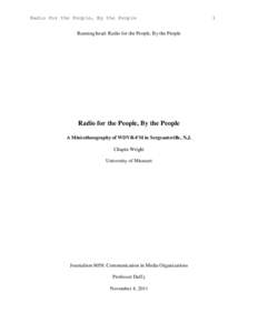 Running head: Radio for the People, By the People