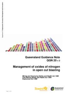 Queensland Guidance Note 20: Management of oxides of nitrogen in open cut blasting