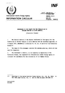 INFCIRC[removed]Amendments to the Treaty for the Prohibition of Nuclear Weapons in Latin America (Tlatelolco Treaty)