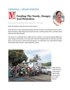 LIFESTYLE // PROOF POSITIVE  Feeding The Needy, Hungry And Homeless Posted on May 7, 2014 by MidWeek Staff | Email the author | Proof Positive