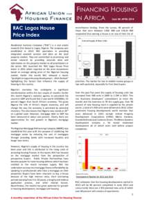 FINANCING HOUSING IN AFRICA ISSUE 34: APRIL 2014 RAC Lagos House Price Index