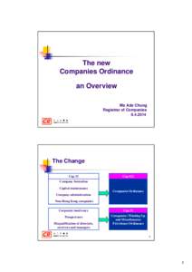 An Overview of the new Companies Ordinance (9 April 2014)