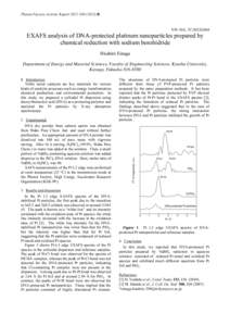 Photon Factory Activity Report 2012 #B  NW-10A, 7C/2012G069 EXAFS analysis of DNA-protected platinum nanoparticles prepared by chemical reduction with sodium borohidride