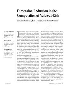 Dimension Reduction in the Computation of Value-at-Risk PETTER WIBERG  Fi