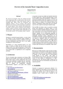 Overview of the Surmulot Music Composition System Stéphane Rollandin  draft - 30 March 2012 composition concepts are reified and rendered interactive