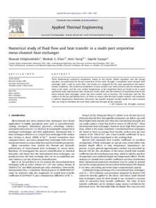 Numerical study of fluid flow and heat transfer in a multi-port serpentine meso-channel heat exchanger