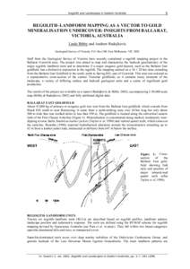 5  Regolith and Landscapes in Eastern Australia REGOLITH–LANDFORM MAPPING AS A VECTOR TO GOLD MINERALISATION UNDERCOVER: INSIGHTS FROM BALLARAT,