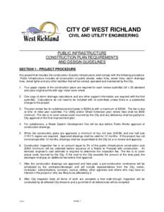 CITY OF WEST RICHLAND CIVIL AND UTILITY ENGINEERING PUBLIC INFRASTRUCTURE CONSTRUCTION PLAN REQUIREMENTS AND DESIGN GUIDELINES