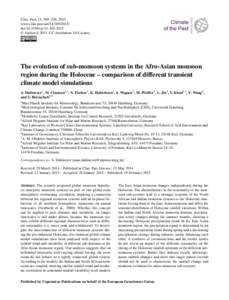 Clim. Past, 11, 305–326, 2015 www.clim-past.net[removed]doi:[removed]cp[removed] © Author(s[removed]CC Attribution 3.0 License.  The evolution of sub-monsoon systems in the Afro-Asian monsoon