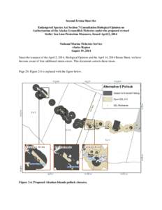 Second Errata Sheet for Endangered Species Act Section 7 Consultation Biological Opinion on Authorization of the Alaska Groundfish Fisheries under the proposed revised Steller Sea Lion Protection Measures, Issued April 2