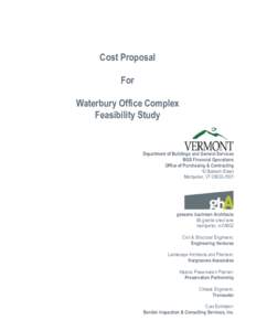 Cost Proposal For Waterbury Office Complex Feasibility Study  Department of Buildings and General Services
