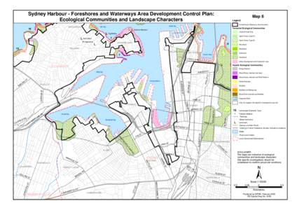 Sydney Harbour - Foreshores and Waterways Area Development Control Plan: Ecological Communities and Landscape Characters Map 8 Legend Foreshores & Waterways Area boundary