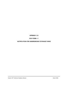 APPENDIX 3-D DOH FORM # 1 NOTIFICATION FOR UNDERGROUND STORAGE TANKS Hawaii UST Technical Guidance Manual