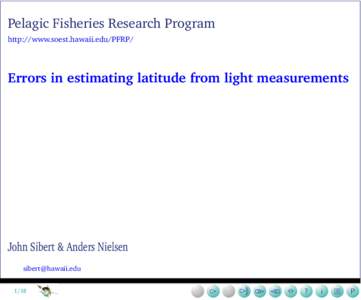 Errors in estimating geographic position from variation in light intensity